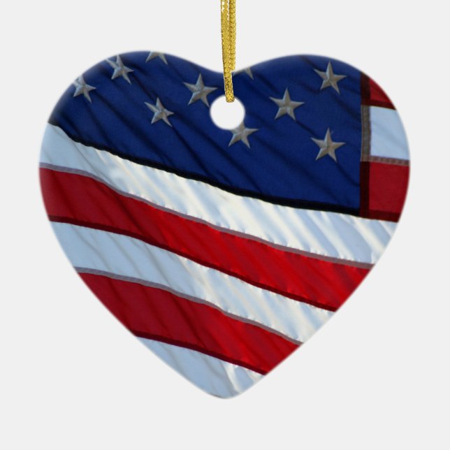 USA kennzeichnen patriotisches Weihnachten Keramik Ornament (Vorne)
