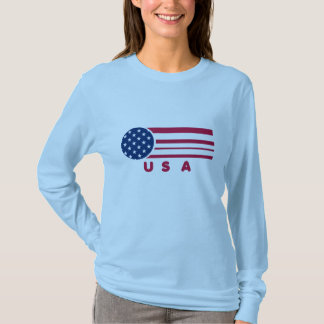 USA kennzeichnen Vintage Streifen-langes T-Shirt