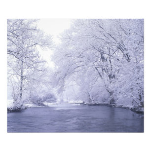 USA, Kentucky, Louisville. Schnee bedeckt Fotodruck