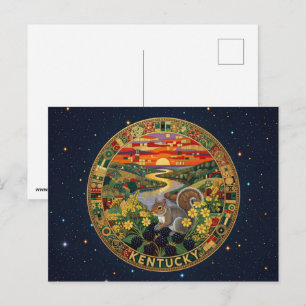 USA Kentucky Staatsembleme Postkarte