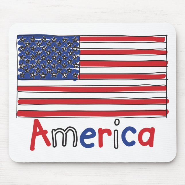 USA - KIDS-Flagge Mousepad (Vorne)