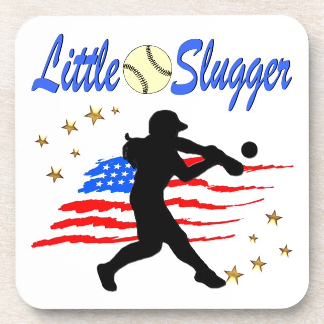 USA KLEINE SLUGGER SOFTBALL GIRLS DESIGN UNTERSETZER (Vorderseite)