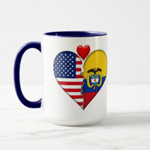 USA Kolumbien Herz Flaggen Hispanic Heritage Tasse