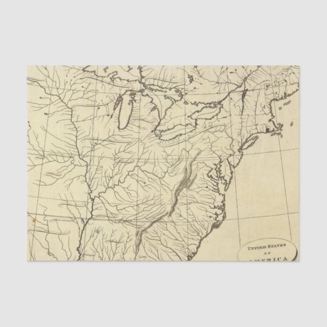 USA-Kontur Seidenpapier (Vorderseite)