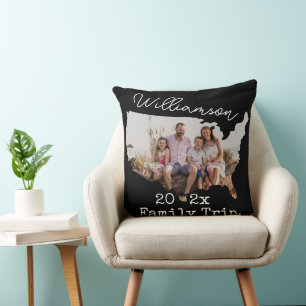 USA Kontur Vacation Black Souvenir Familie 2-Foto Kissen
