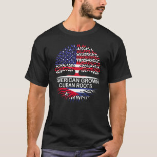 USA & Kuba Flaggen Amerikanisch Angebaut Kubanisch T-Shirt
