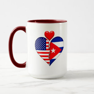 USA Kuba Herz Flaggen Spanisch Hispanisches Erbe Tasse