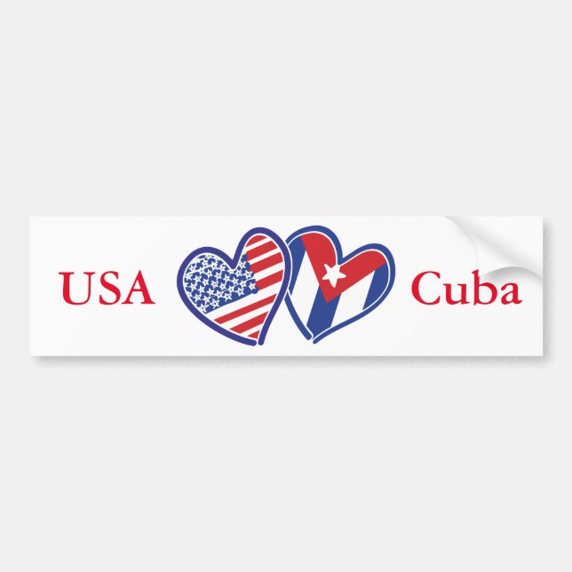 USA Kuba Liebe Hearts Autoaufkleber (Vorne)
