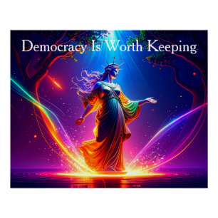 USA Lady Liberty Demokratie ist es wert, bewahrt z Poster