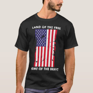 USA Land der freien Zuhause der Brave Flag Americ T-Shirt