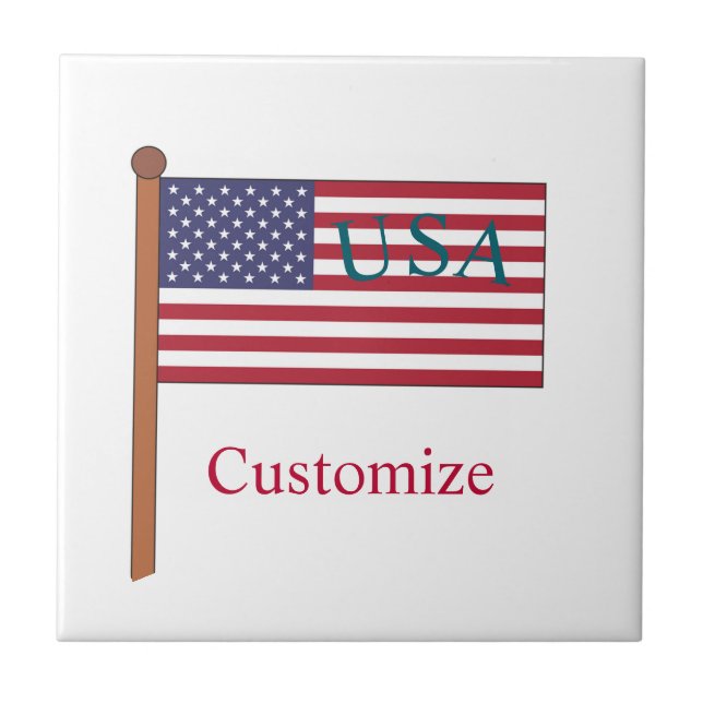 USA Landesflagge Thunder_Cove Fliese (Vorderseite)
