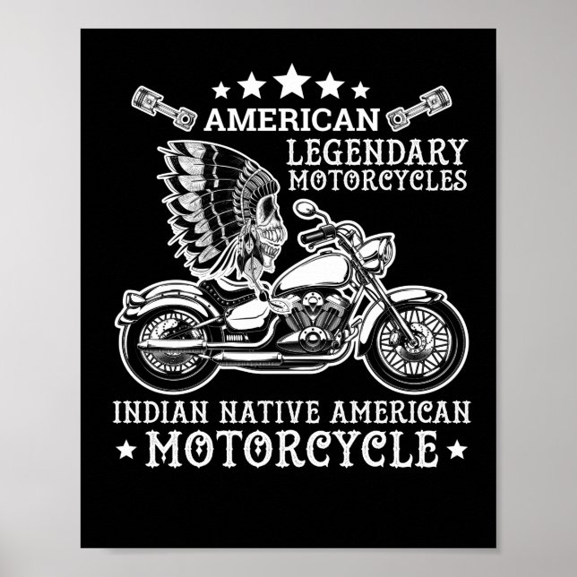 USA Legendäre Motorräder Indische LandKrafträder Poster (Vorne)