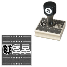 USA Letters Flag Stars | Gummistempel