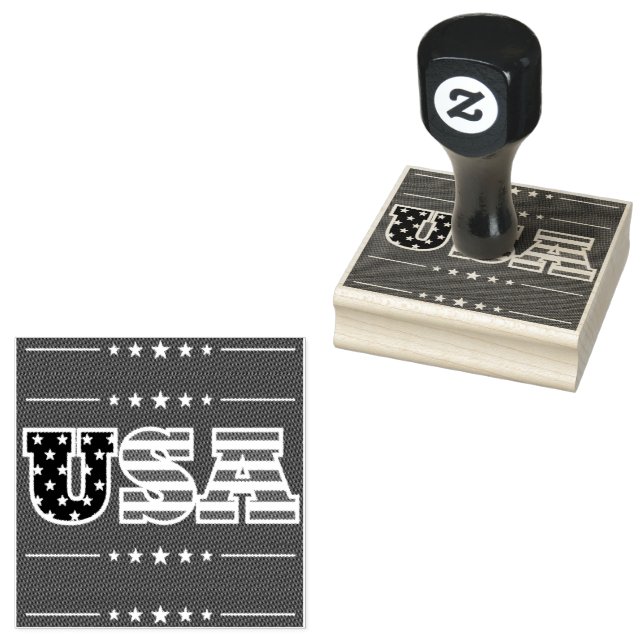 USA Letters Flag Stars | Gummistempel (Stempel)