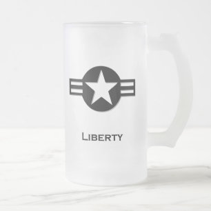 USA Liberty Black Mattglas Bierglas