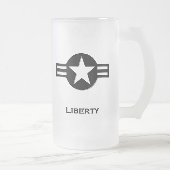 USA Liberty Black Mattglas Bierglas (Rechts)