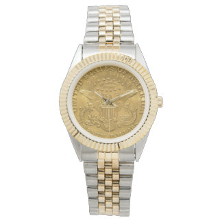 USA Liberty Gold Coin $20 in God we Trust Armbanduhr