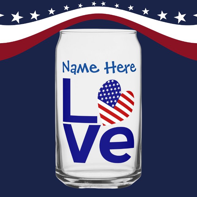 USA LIEBE Blue Personalisiert Dosenglas (Von Creator hochgeladen)