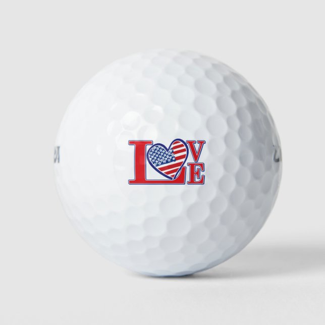 USA Liebe Heart Golfball (Vorderseite)