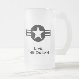 USA Living The Dream Black Mattglas Bierglas