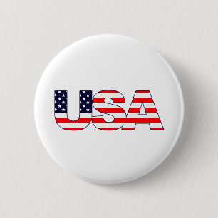 USA Logo-Initialen mit amerikanischer Flagge Button