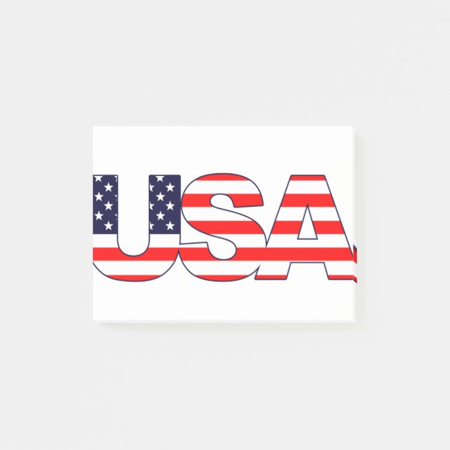 USA Logo Initials with American flag Post-it Klebezettel (Vorderseite)