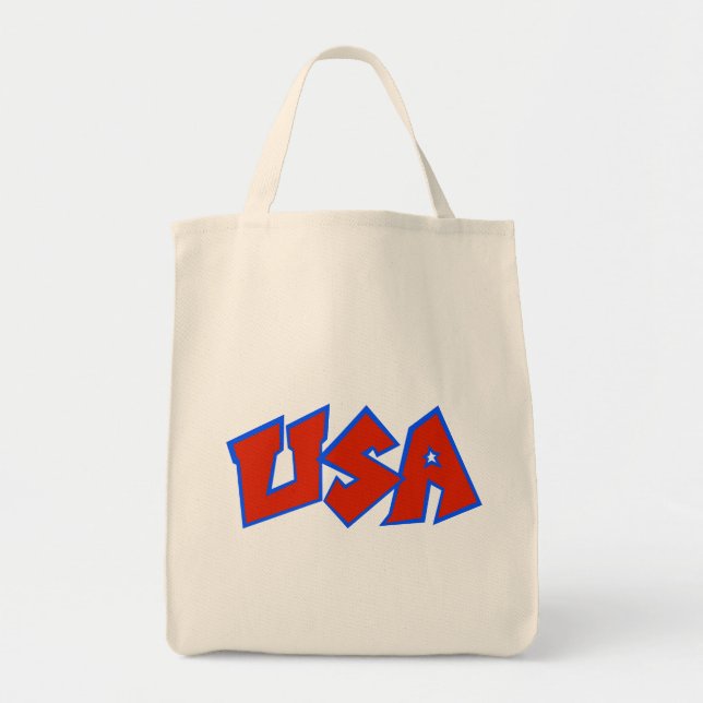 USA-Logo mit Stern-EIn Tragetasche (Vorne)