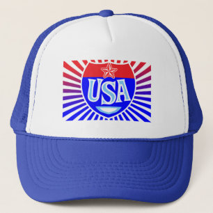 USA Logo Patriotic American Letter Sign Truckerkappe