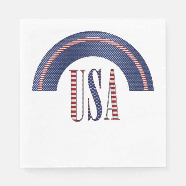 USA Logo-US Flagge Rainbow Patriotic Serviette (Vorderseite)