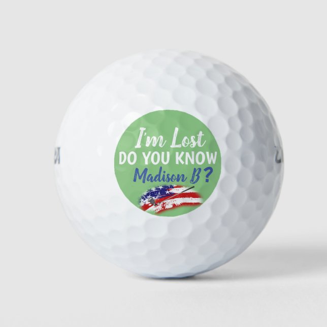 USA Lost Golfer Funny Golfball (Vorderseite)