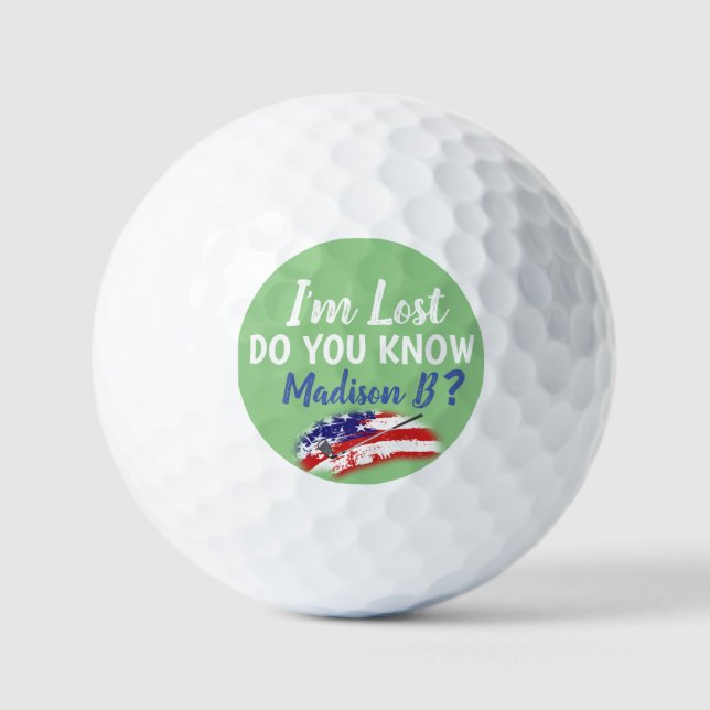 USA Lost Golfer Funny Golfball (Vorderseite)