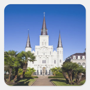 USA, Louisiana, New Orleans. Viertels Französisch, Quadratischer Aufkleber