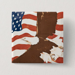 USA, Louisiana, Port Allen. Patriotisches Wandgemä Button