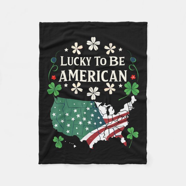 Usa Lucky Clover Map - Kleeblatt American St. Fleecedecke (Vorderseite)