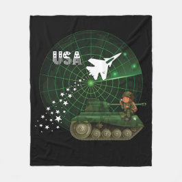 USA-Luftwaffe, Radar, Jet, Armee, Behälter, Soldat Fleecedecke