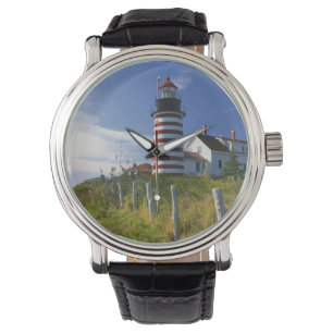 USA, Maine, Lubec. West Quoddy Head Leuchtturm Armbanduhr