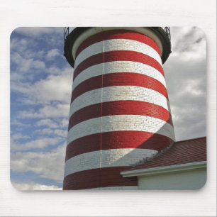 USA, Maine, Lubec. West Quoddy Head Leuchtturm Mousepad