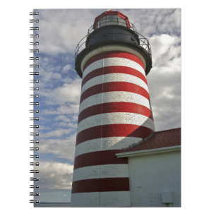 USA, Maine, Lubec. West Quoddy Head Leuchtturm Notizblock