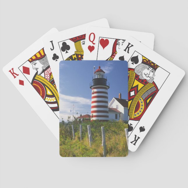 USA, Maine, Lubec. West Quoddy Head Leuchtturm Spielkarten (Rückseite)