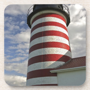 USA, Maine, Lubec. West Quoddy Head Leuchtturm Untersetzer