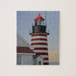USA, Maine, Lubec. West Quoddy Head Lighthouse, Puzzle