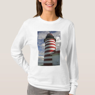 USA, Maine, Lubec. West Quoddy Head LIghthouse T-Shirt