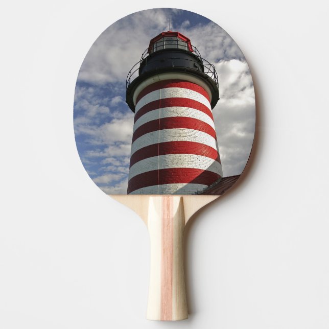 USA, Maine, Lubec. West Quoddy Head LIghthouse Tischtennis Schläger (Vorderseite)