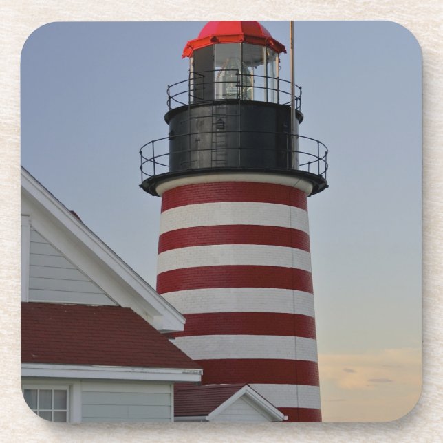 USA, Maine, Lubec. West Quoddy Head Lighthouse, Untersetzer (Vorderseite)