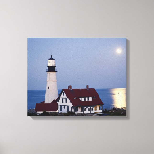 USA, Maine, Portland, Cape Elizabeth, Leuchtturm Leinwanddruck (Vorderseite)