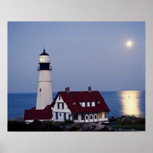 USA, Maine, Portland, Cape Elizabeth, Leuchtturm Poster