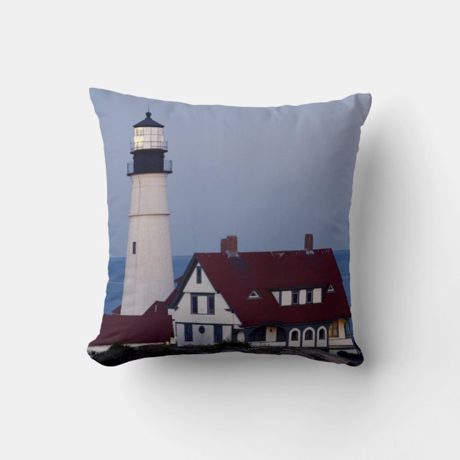 USA, Maine, Portland, Cape Elizabeth, Lighthouse Kissen (Vorderseite)