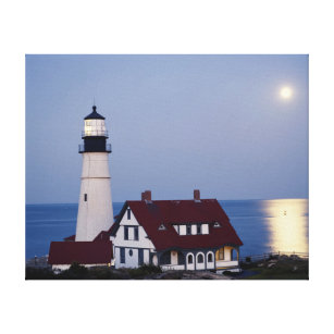 USA, Maine, Portland, Cape Elizabeth, Lighthouse Leinwanddruck