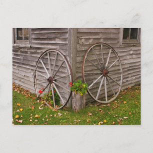 USA, Maine. Wagenräder Postkarte