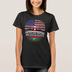 USA & Malediven Fahnen American Grown Maldivian Ro T-Shirt